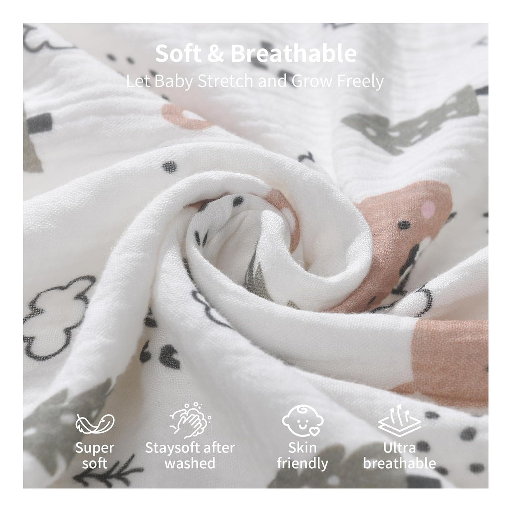 Rayon from Bamboo Swaddle Blankets for Newborn,2 Pack Breathable Soft Receiving Blanket,Large 41 x 41 inches Swaddle Wrap Burping Clothes,Essentials Infant Shower Items