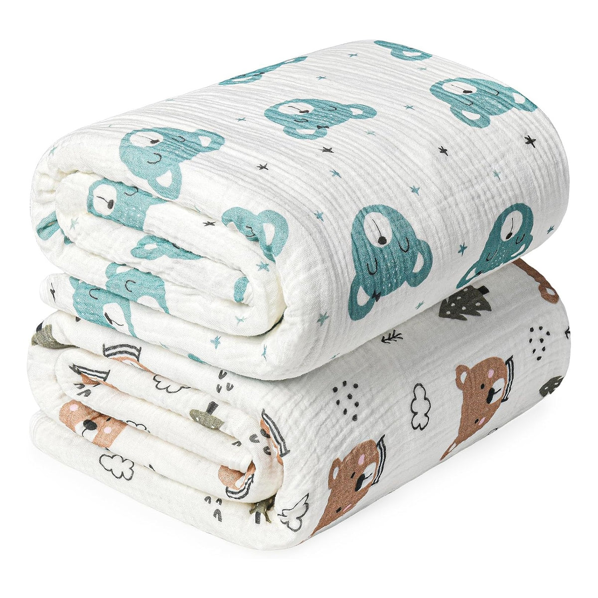Rayon from Bamboo Swaddle Blankets for Newborn,2 Pack Breathable Soft Receiving Blanket,Large 41 x 41 inches Swaddle Wrap Burping Clothes,Essentials Infant Shower Items