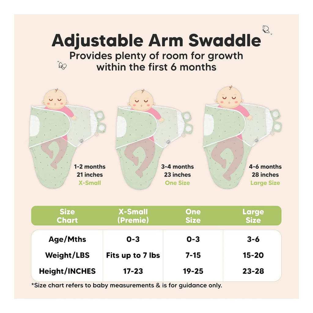 3-Pack Baby Swaddle Sleep Sacks - Organic Swaddles for Newborns, Infant 0-3 Months, Baby Girls, Boys, Soft & Snug Newborn Sleep Sack, Nursery Swaddling Blankets