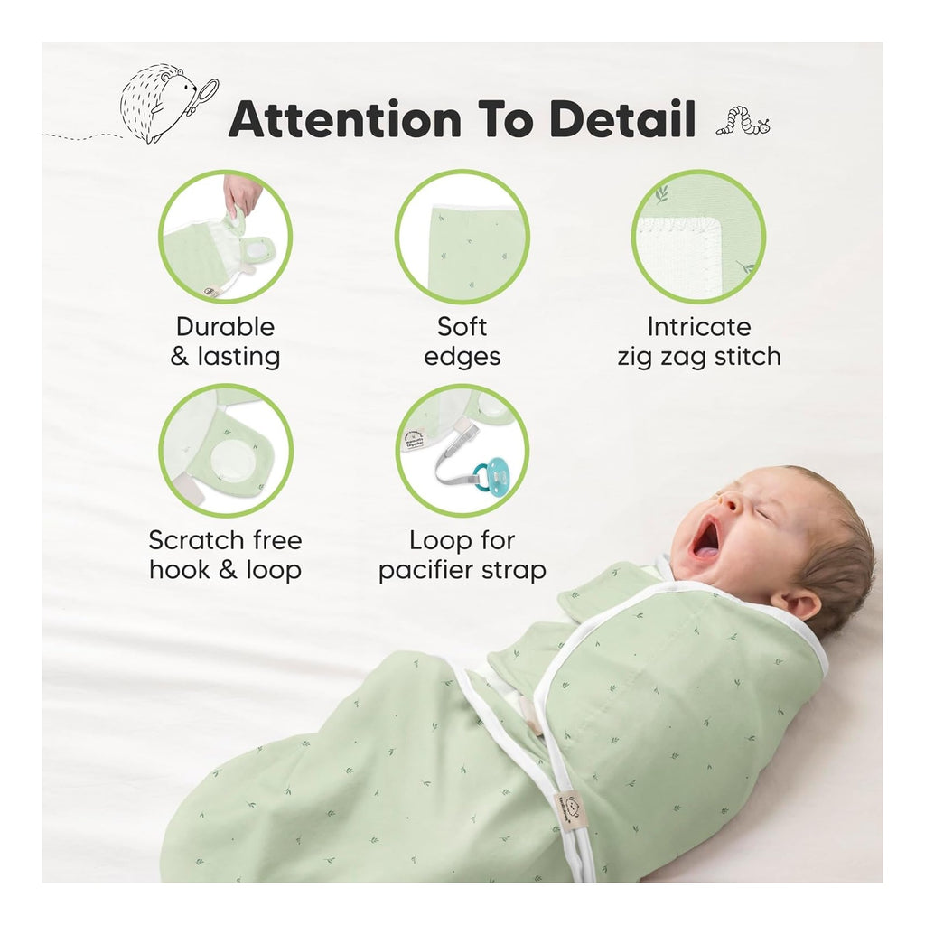 3-Pack Baby Swaddle Sleep Sacks - Organic Swaddles for Newborns, Infant 0-3 Months, Baby Girls, Boys, Soft & Snug Newborn Sleep Sack, Nursery Swaddling Blankets