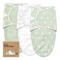 3-Pack Baby Swaddle Sleep Sacks - Organic Swaddles for Newborns, Infant 0-3 Months, Baby Girls, Boys, Soft & Snug Newborn Sleep Sack, Nursery Swaddling Blankets