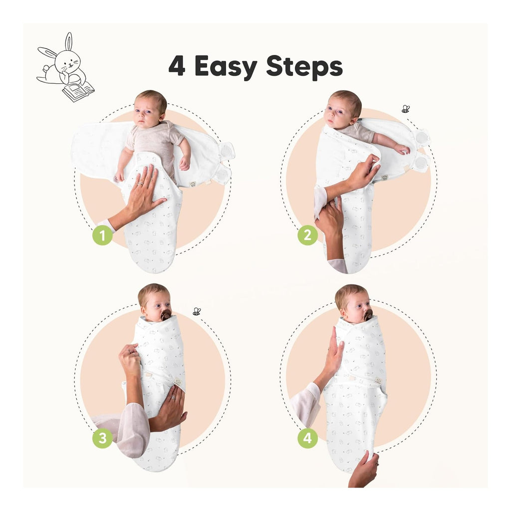 3-Pack Baby Swaddle Sleep Sacks - Organic Swaddles for Newborns, Infant 0-3 Months, Baby Girls, Boys, Soft & Snug Newborn Sleep Sack, Nursery Swaddling Blankets