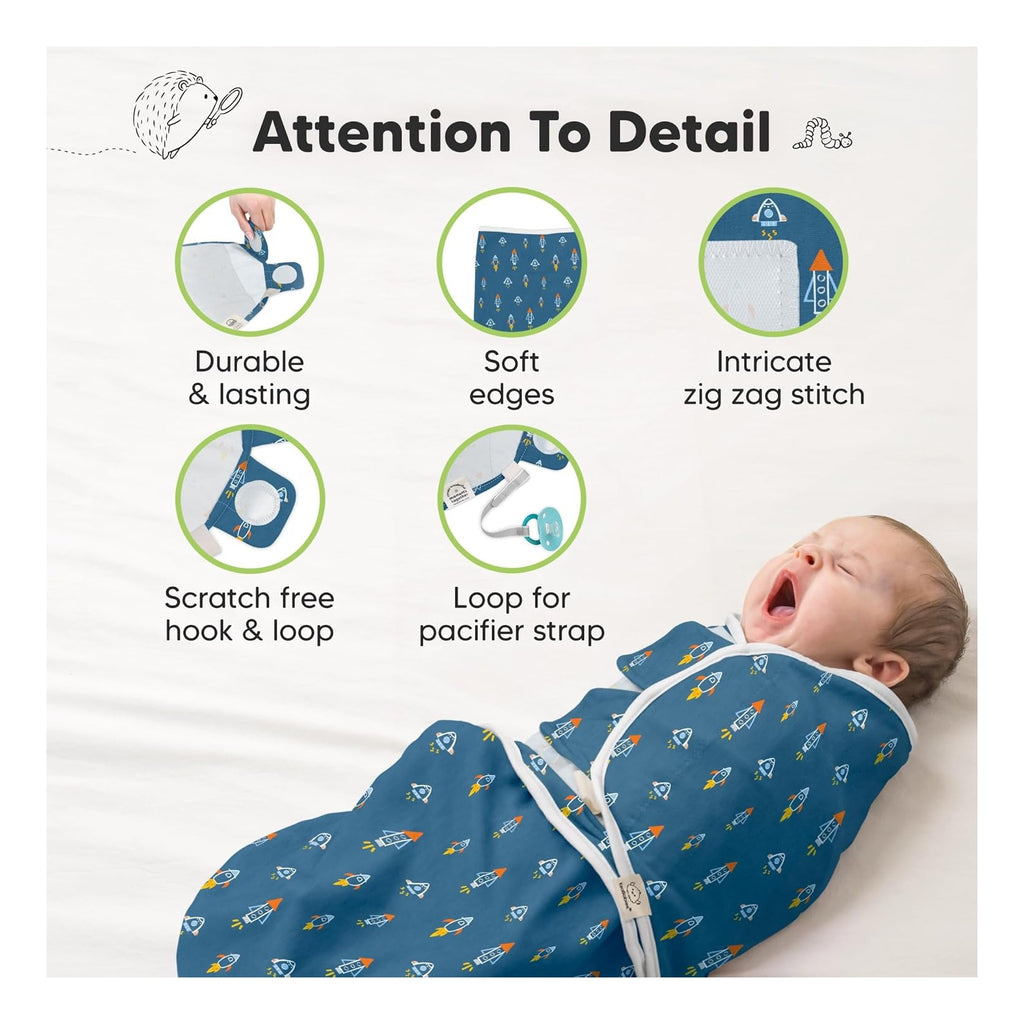 3-Pack Baby Swaddle Sleep Sacks - Organic Swaddles for Newborns, Infant 0-3 Months, Baby Girls, Boys, Soft & Snug Newborn Sleep Sack, Nursery Swaddling Blankets