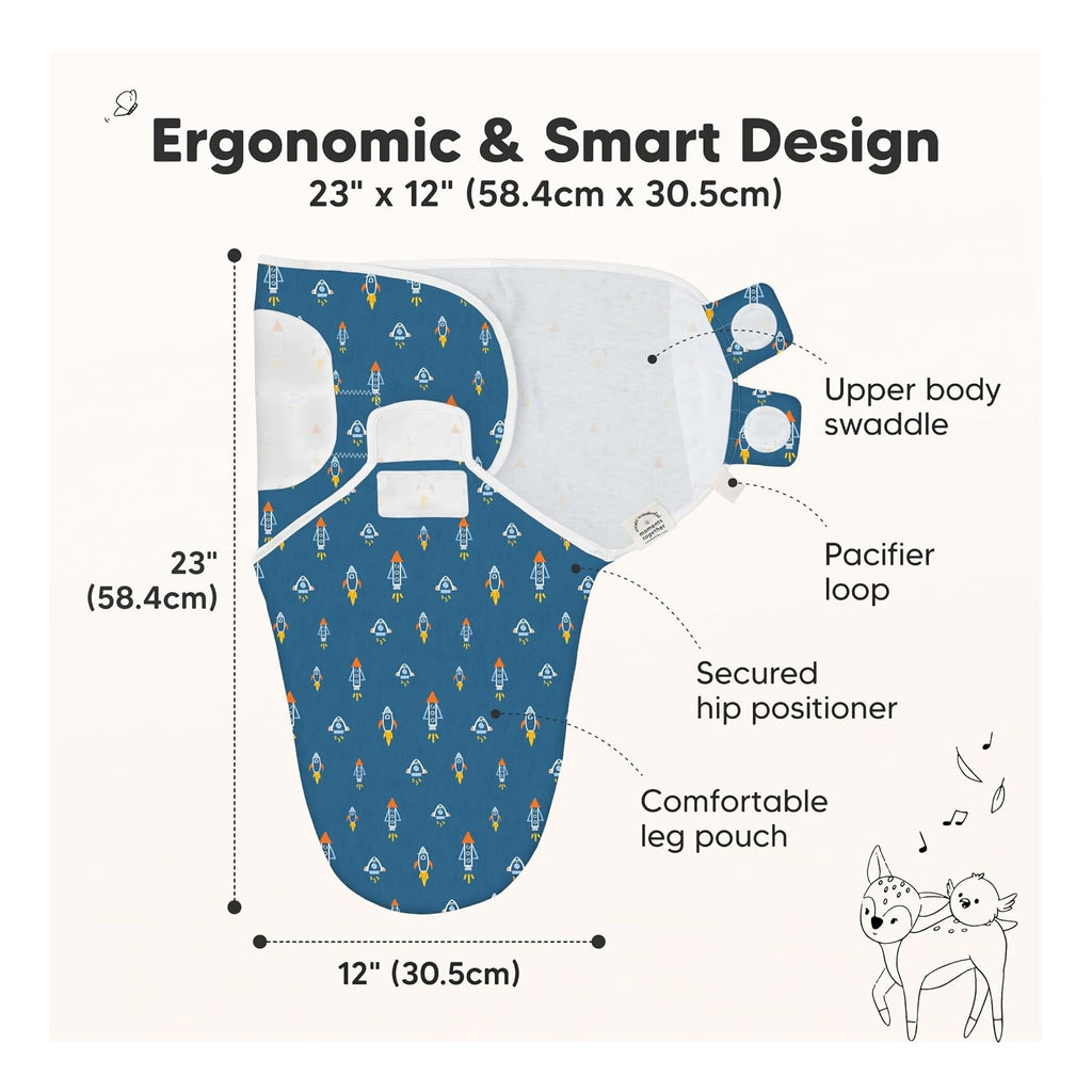 3-Pack Baby Swaddle Sleep Sacks - Organic Swaddles for Newborns, Infant 0-3 Months, Baby Girls, Boys, Soft & Snug Newborn Sleep Sack, Nursery Swaddling Blankets
