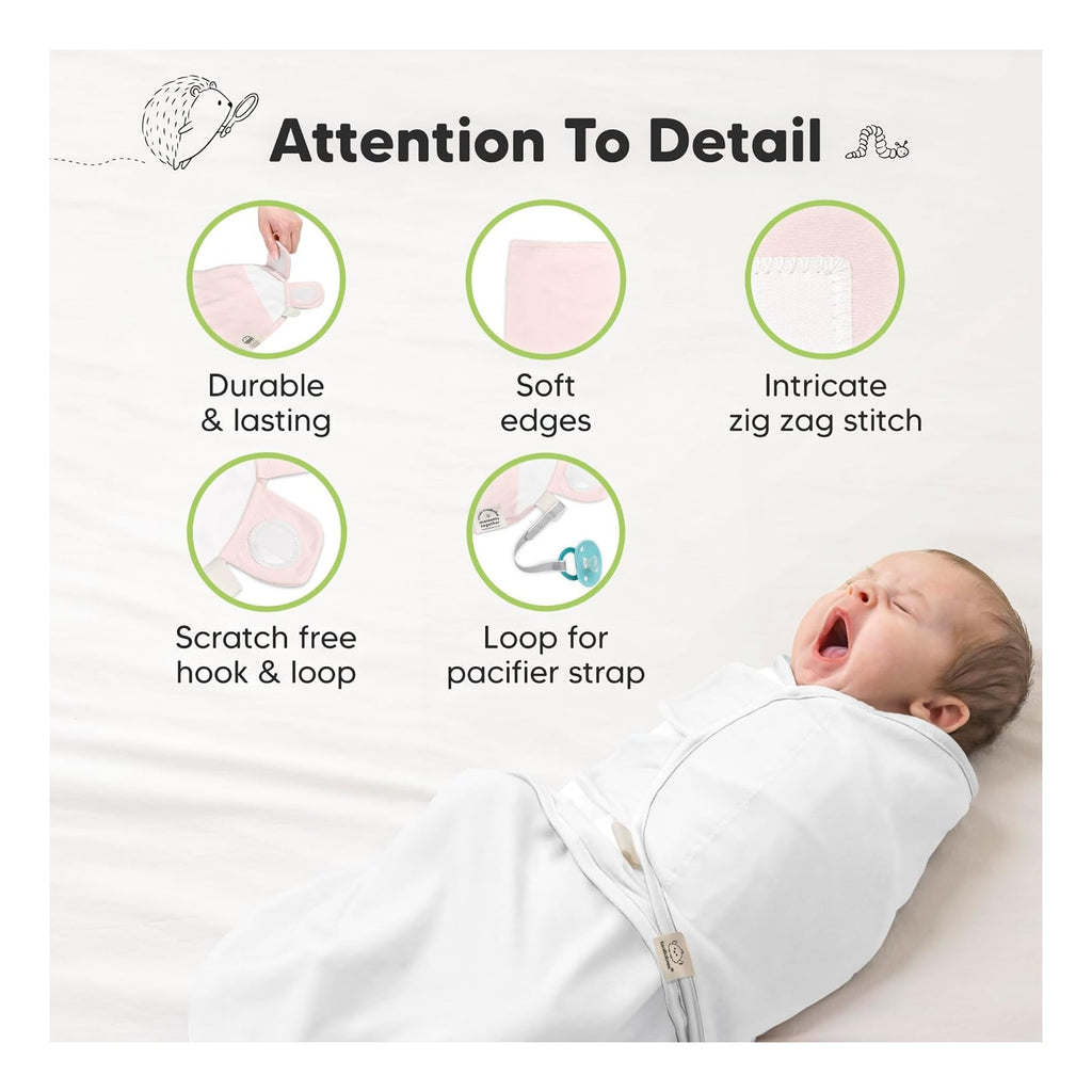3-Pack Baby Swaddle Sleep Sacks - Organic Swaddles for Newborns, Infant 0-3 Months, Baby Girls, Boys, Soft & Snug Newborn Sleep Sack, Nursery Swaddling Blankets
