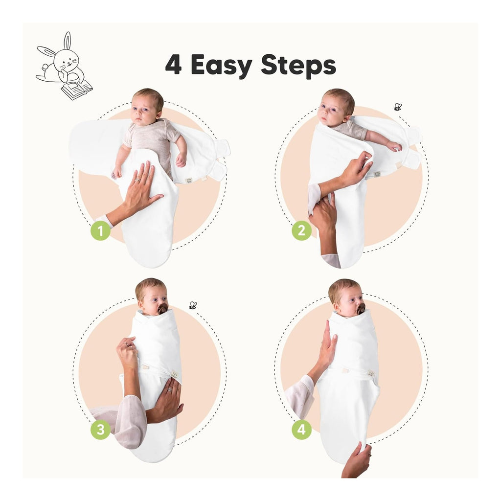 3-Pack Baby Swaddle Sleep Sacks - Organic Swaddles for Newborns, Infant 0-3 Months, Baby Girls, Boys, Soft & Snug Newborn Sleep Sack, Nursery Swaddling Blankets