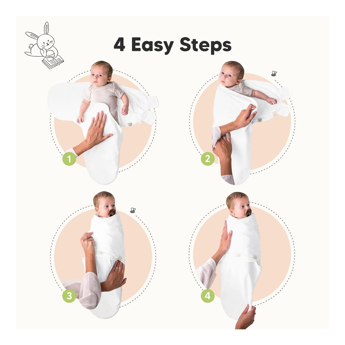 3-Pack Baby Swaddle Sleep Sacks - Organic Swaddles for Newborns, Infant 0-3 Months, Baby Girls, Boys, Soft & Snug Newborn Sleep Sack, Nursery Swaddling Blankets