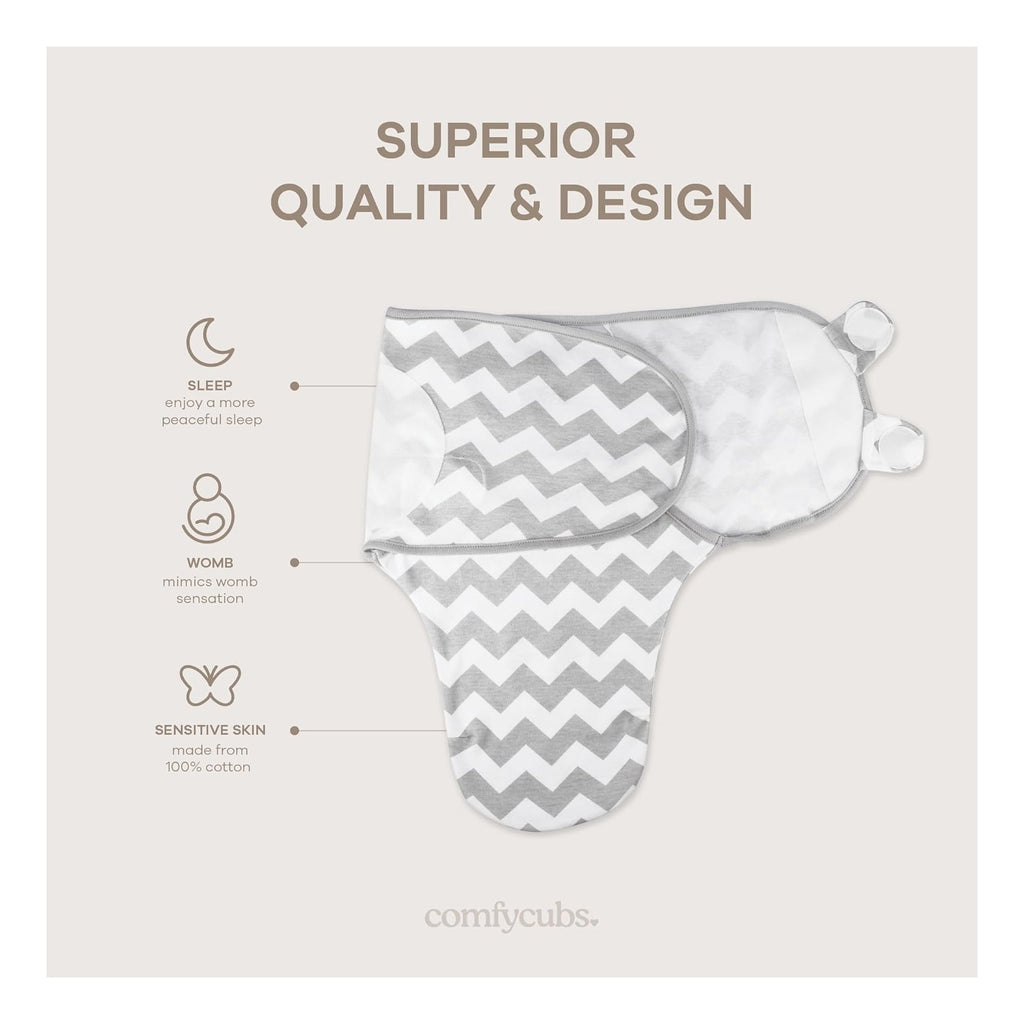 Easy Swaddle Blanket, 3 Pack - 100% Cotton Newborn Wrap, Small for 0-3 Months Infants, Breathable and Durable Sleep Sack for Babies - Blush, Mauve & Mulberry
