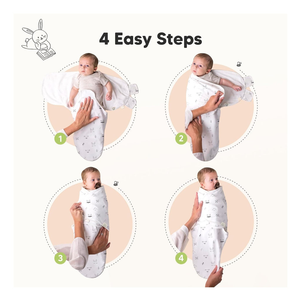 3-Pack Baby Swaddle Sleep Sacks - Organic Swaddles for Newborns, Infant 0-3 Months, Baby Girls, Boys, Soft & Snug Newborn Sleep Sack, Nursery Swaddling Blankets