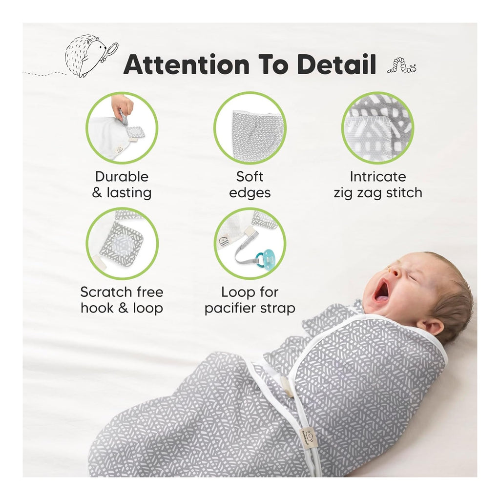 3-Pack Baby Swaddle Sleep Sacks - Organic Swaddles for Newborns, Infant 0-3 Months, Baby Girls, Boys, Soft & Snug Newborn Sleep Sack, Nursery Swaddling Blankets