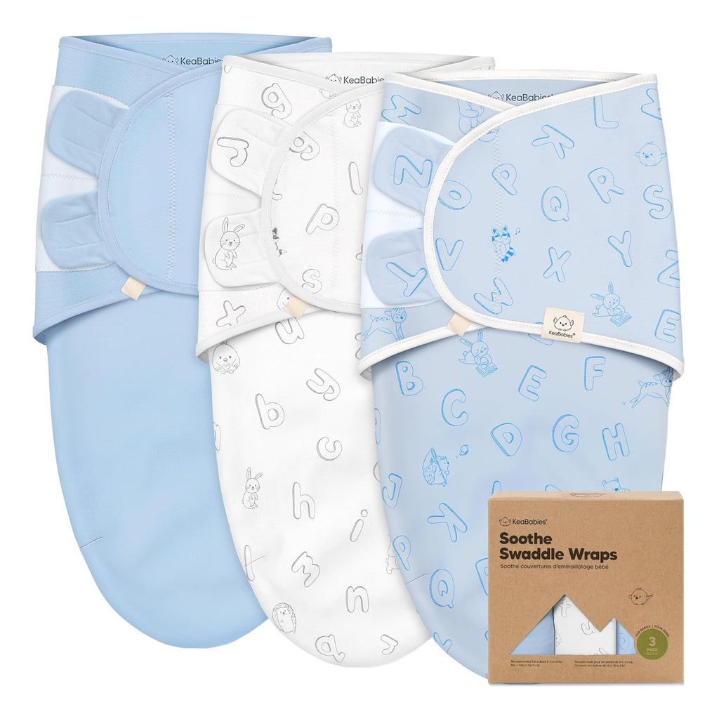 3-Pack Baby Swaddle Sleep Sacks - Organic Swaddles for Newborns, Infant 0-3 Months, Baby Girls, Boys, Soft & Snug Newborn Sleep Sack, Nursery Swaddling Blankets (ABC Land Cloud, OS) Visit the KeaBa
