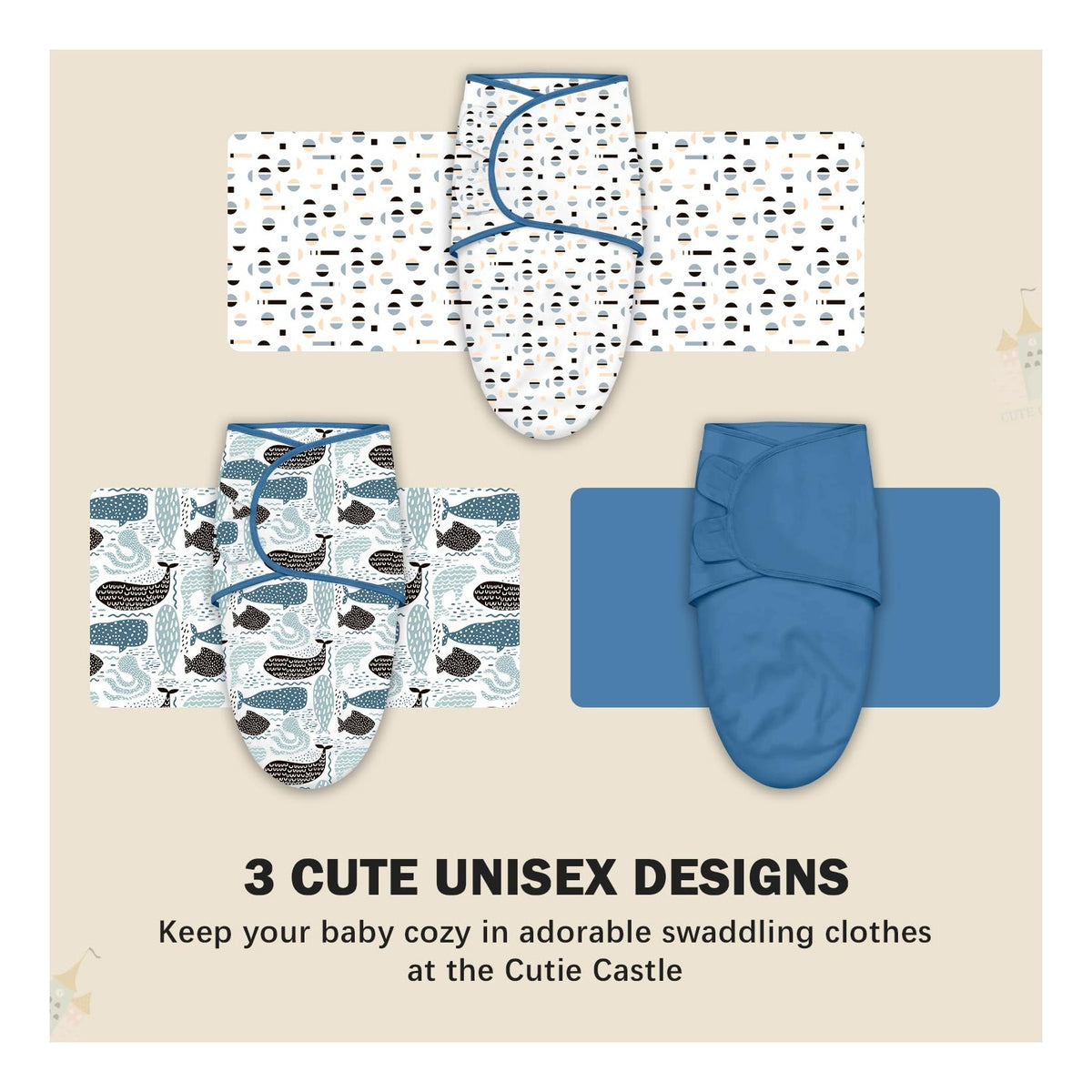 3-Pack Baby Swaddle Sleep Sacks - Newborn Swaddle Sack - Ergonomic Baby Swaddles Blanket Warp for Boys and Girls - Baby Essentials