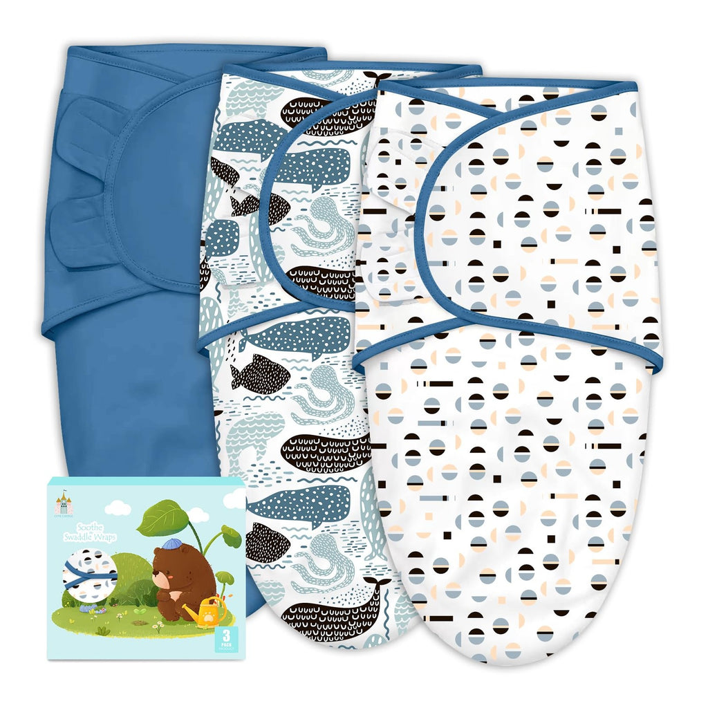 3-Pack Baby Swaddle Sleep Sacks - Newborn Swaddle Sack - Ergonomic Baby Swaddles Blanket Warp for Boys and Girls - Baby Essentials