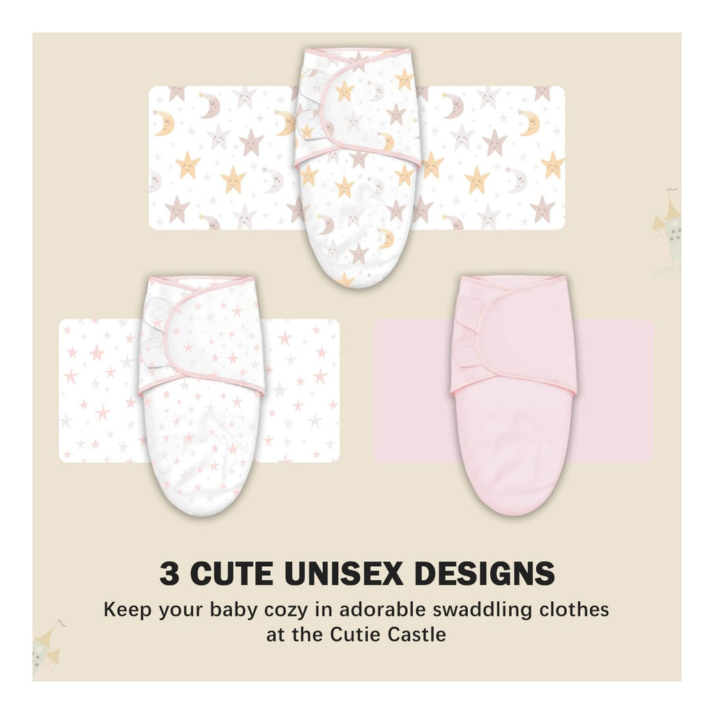 3-Pack Baby Swaddle Sleep Sacks - Newborn Swaddle Sack - Ergonomic Baby Swaddles Blanket Warp for Boys and Girls - Baby Essentials