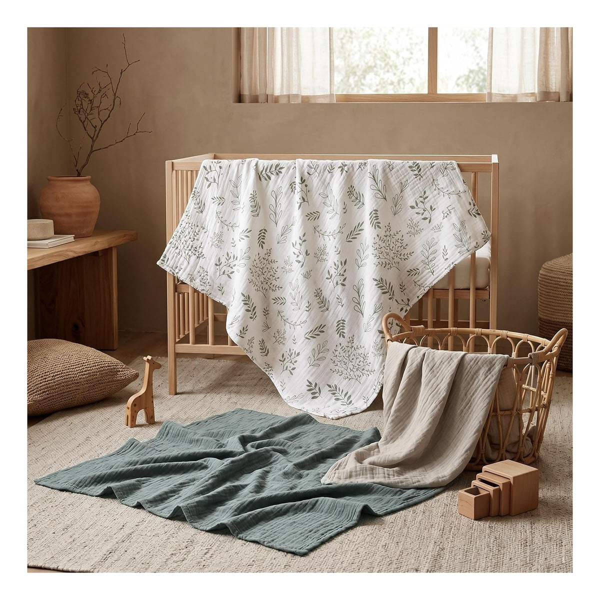 Swaddle Blankets for Newborn, 3 Pack Breathable Soft Receiving Blanket, Large 38 x 40 inches Swaddle Wrap Burping Clothes, Essentials Infant Shower Items, Toddler Gift