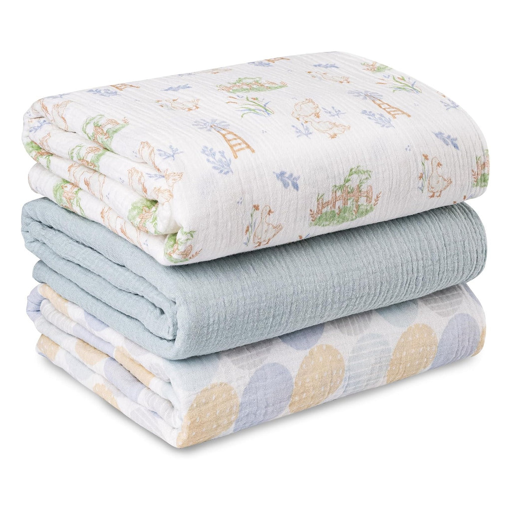 Swaddle Blankets for Newborn, 3 Pack Breathable Soft Receiving Blanket, Large 38 x 40 inches Swaddle Wrap Burping Clothes Diapers, Essentials Infant Shower Items, Toddler Gift