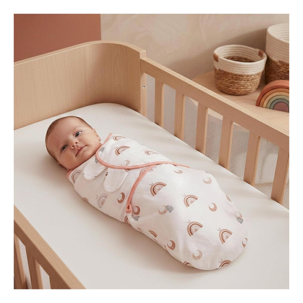 BABY Swaddles for Newborns Organic Cotton, Soft Baby Girl Swaddles 0-3 Months, Womb-Like Sleep Sack Wrap Nursery Swaddling Blankets Rainbow & Sunshine