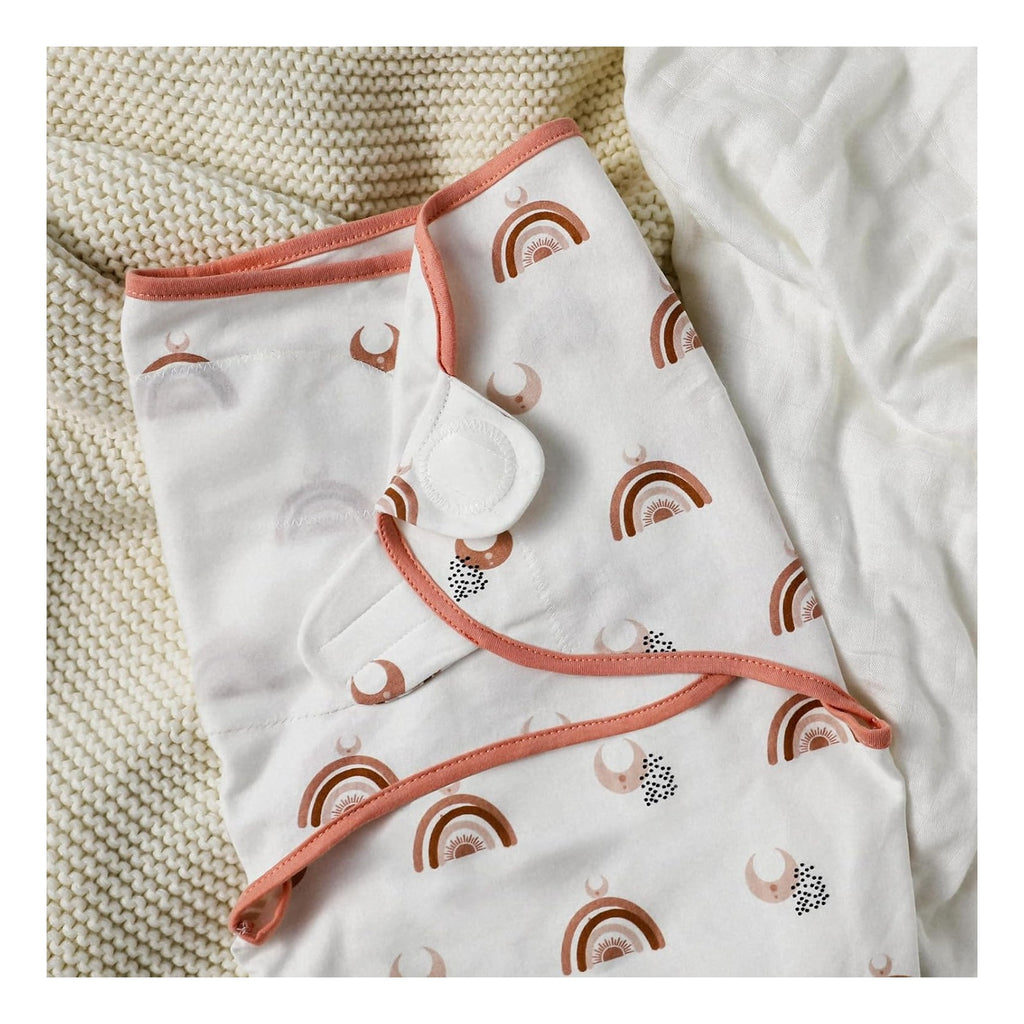 BABY Swaddles for Newborns Organic Cotton, Soft Baby Girl Swaddles 0-3 Months, Womb-Like Sleep Sack Wrap Nursery Swaddling Blankets Rainbow & Sunshine