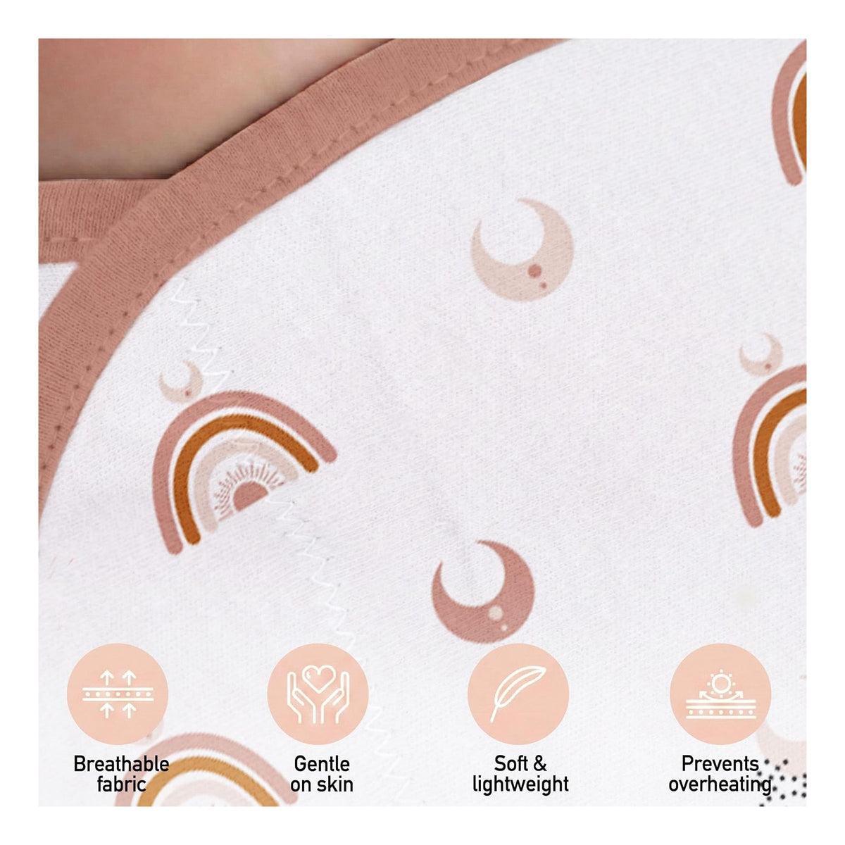 BABY Swaddles for Newborns Organic Cotton, Soft Baby Girl Swaddles 0-3 Months, Womb-Like Sleep Sack Wrap Nursery Swaddling Blankets Rainbow & Sunshine