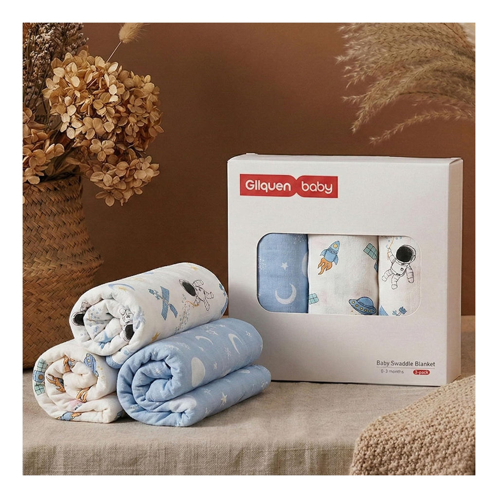 BABY Swaddles for Newborns Organic Cotton, Soft Baby Boy Swaddles 0-3 Months, Womb-Like Sleep Sack Wrap Nursery Swaddling Blankets Astronauts & Rockets