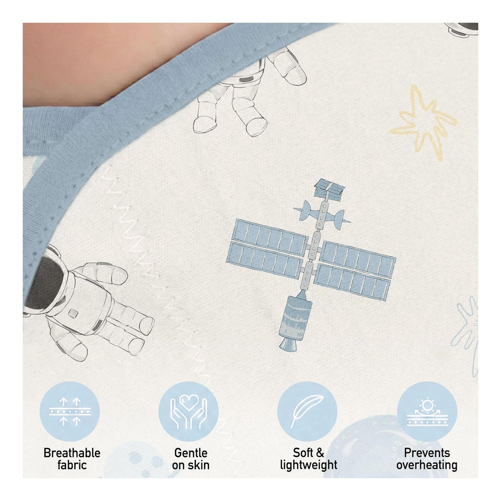 BABY Swaddles for Newborns Organic Cotton, Soft Baby Boy Swaddles 0-3 Months, Womb-Like Sleep Sack Wrap Nursery Swaddling Blankets Astronauts & Rockets