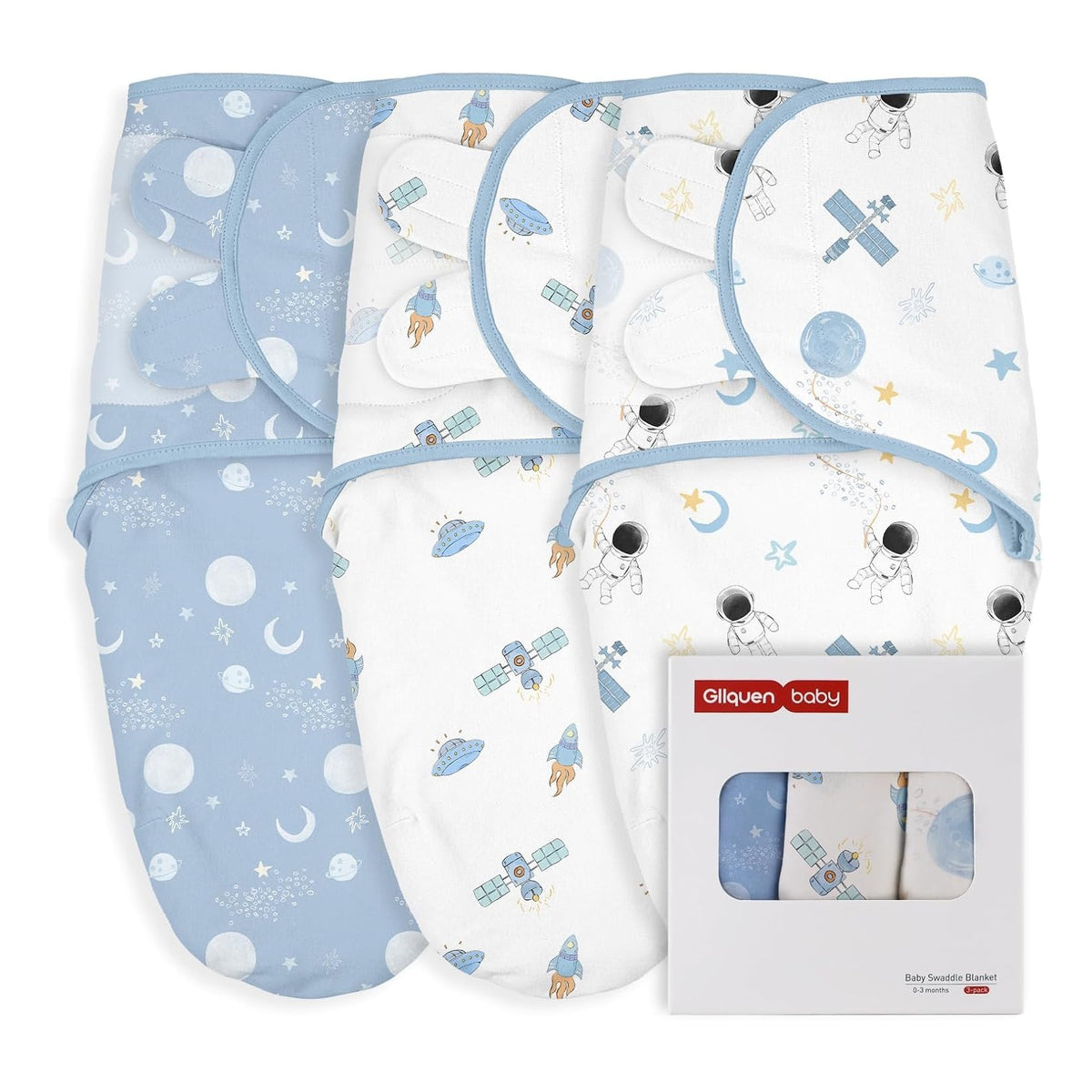 BABY Swaddles for Newborns Organic Cotton, Soft Baby Boy Swaddles 0-3 Months, Womb-Like Sleep Sack Wrap Nursery Swaddling Blankets Astronauts & Rockets
