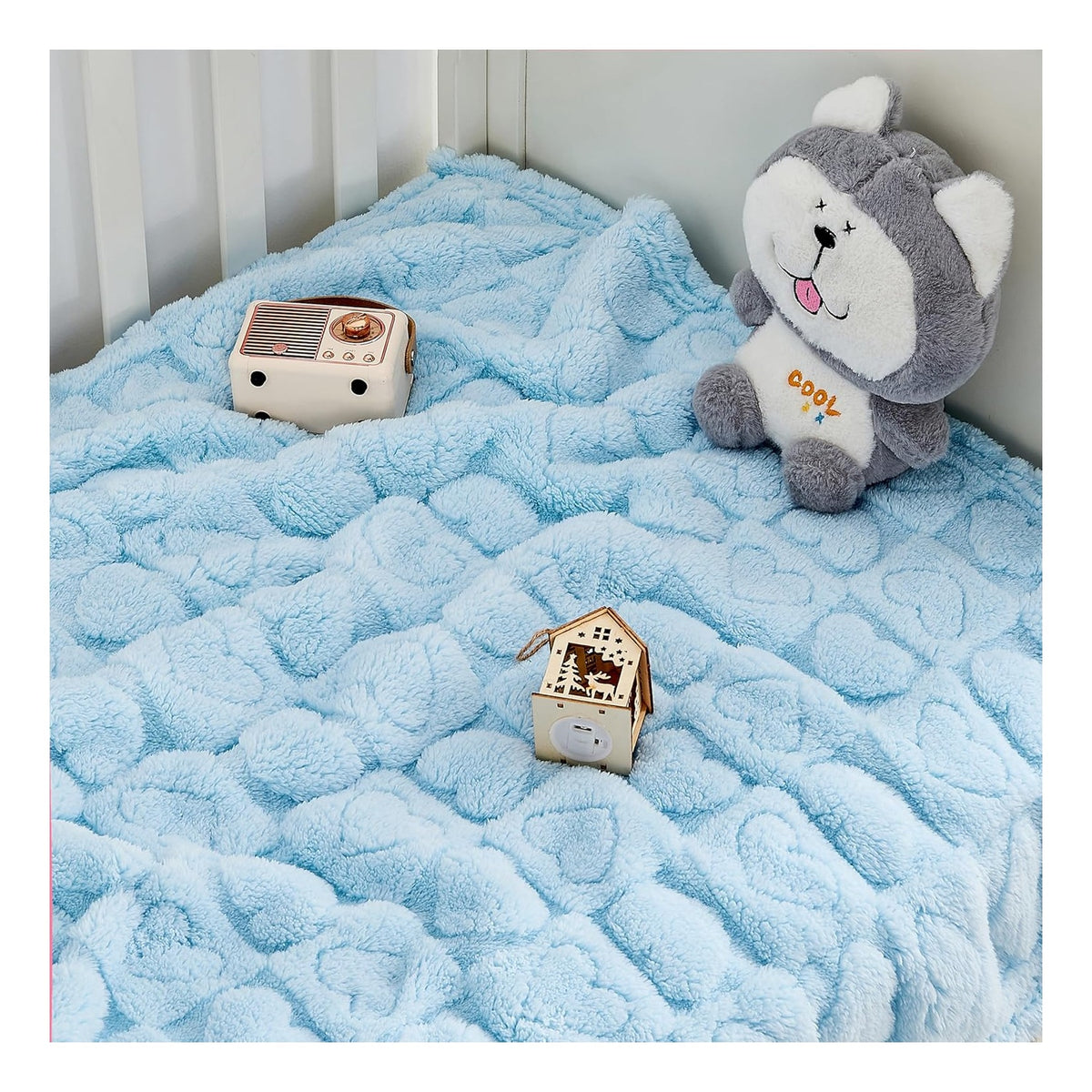 Fleece Baby Blanket Heart Checkered Blanket, Ultra Soft Cozy Baby Blankets for Girls Boys, Fluffy Infant Toddler Newborn Receiving Blankets for Crib Stroller