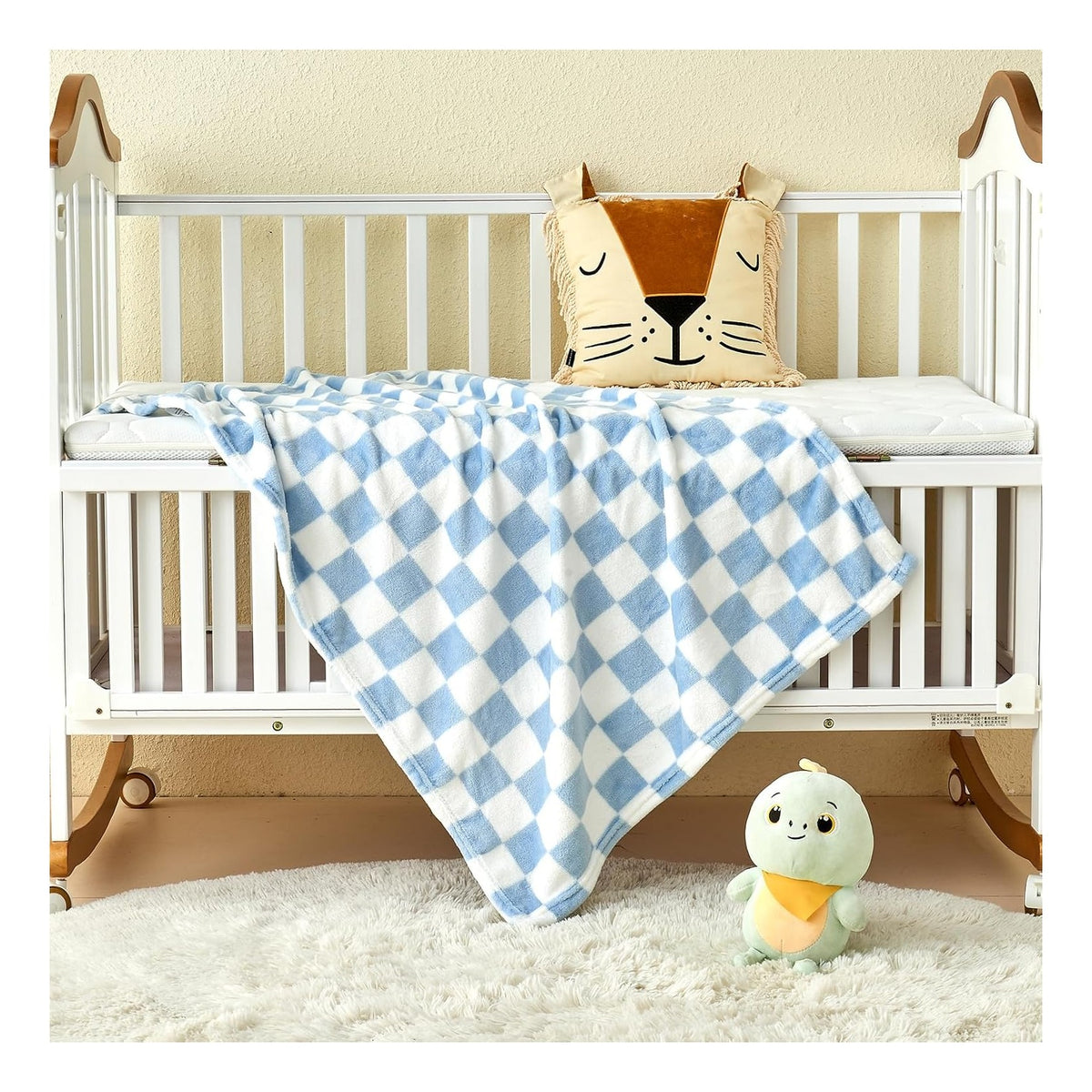 Checkered Baby Blanket Fleece Baby Blankets for Boys, Ultra Soft Cozy Fluffy Infant Toddler Newborn Receiving Blankets for Crib Stroller