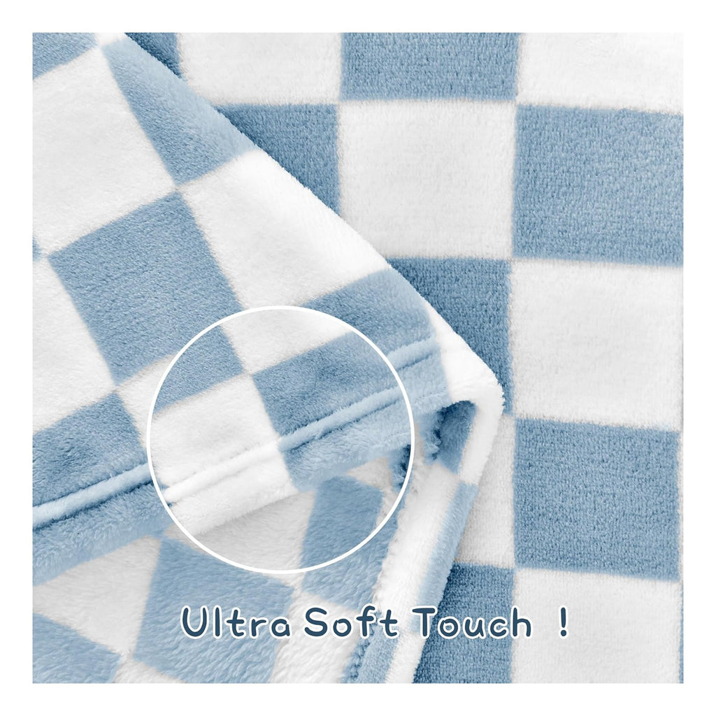 Checkered Baby Blanket Fleece Baby Blankets for Boys, Ultra Soft Cozy Fluffy Infant Toddler Newborn Receiving Blankets for Crib Stroller