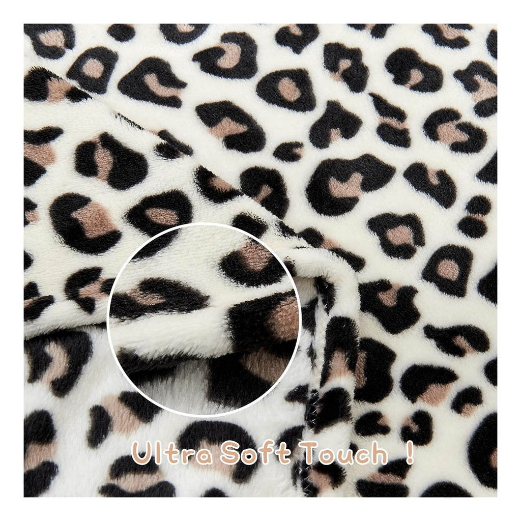 Leopard Print Baby Blanket Fleece Baby Blankets for Boys Girls, Ultra Soft Cozy Fluffy Infant Toddler Newborn Receiving Blankets for Crib Stroller