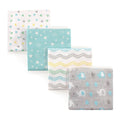 Friends Unisex Baby Cotton Flannel Receiving Blankets, Basic Elephant 4-Pack, One Size