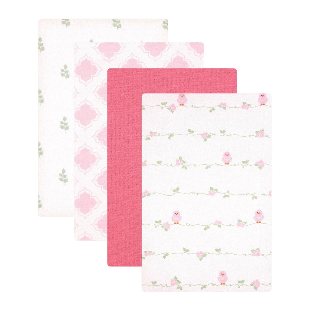 Friends Unisex Baby Cotton Flannel Receiving Blankets, Bird 4-Pack, One Size