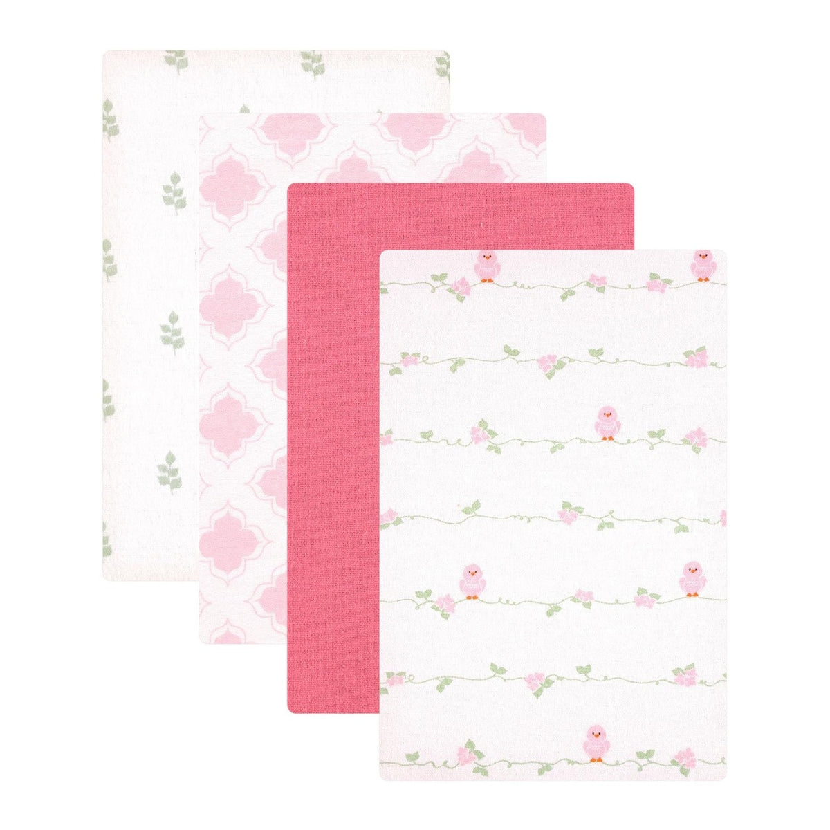 Friends Unisex Baby Cotton Flannel Receiving Blankets, Bird 4-Pack, One Size