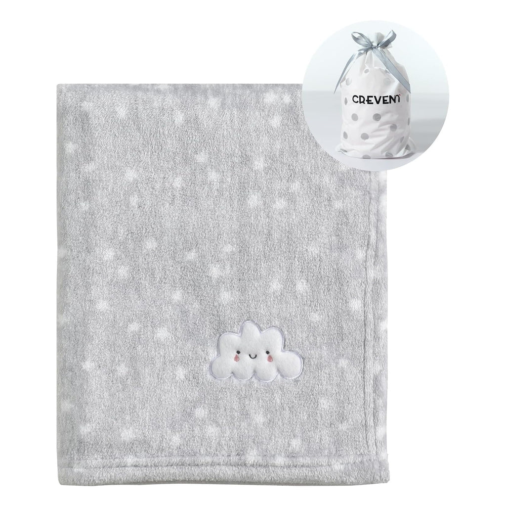 Cute Cozy Fluffy Warm Baby Blanket for Boys Infants Toddlers' Bedding Crib Cot Stroller, Baby Shower Birthday Newborn's Gift - Grey Cloud