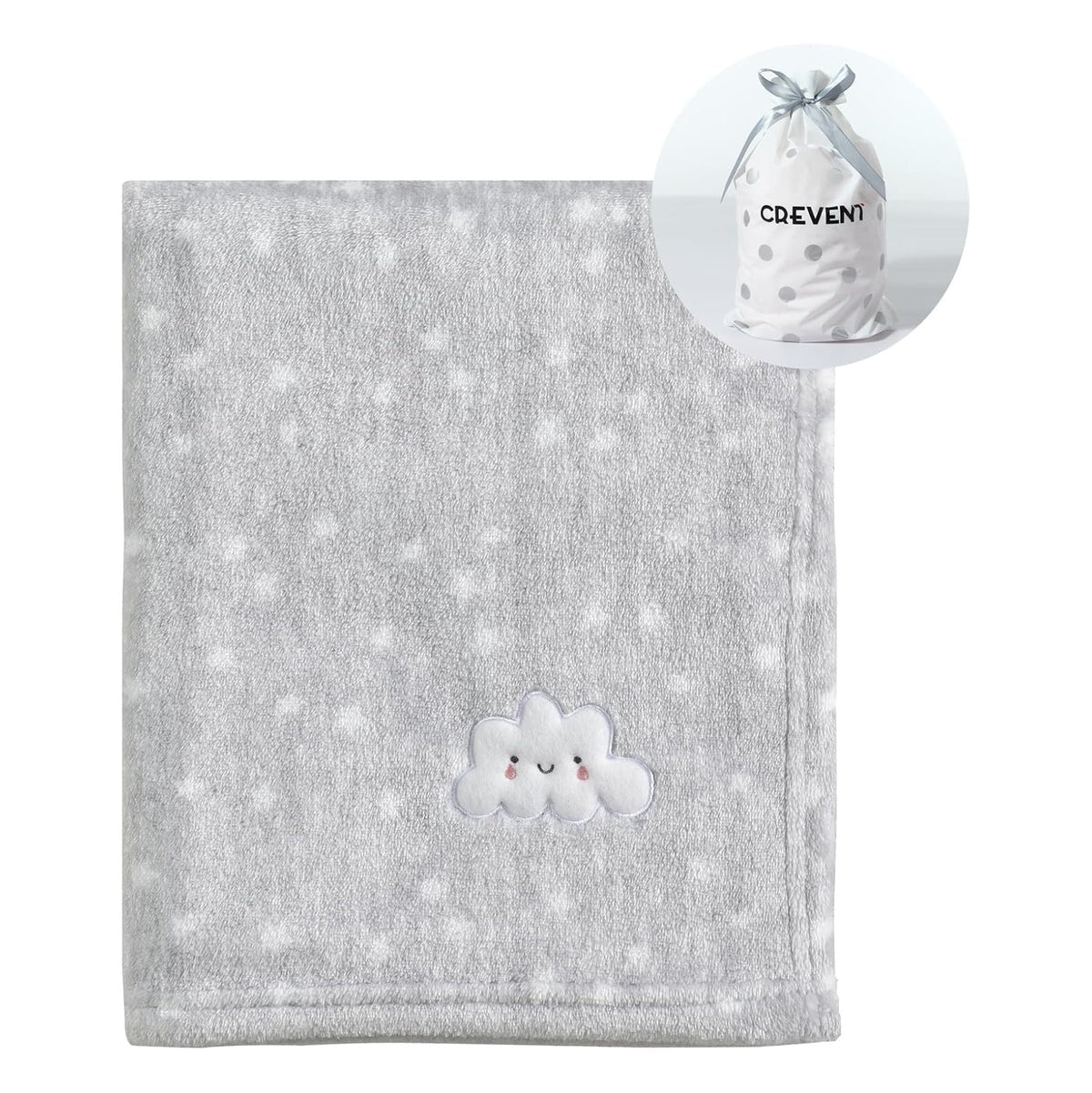 Cute Cozy Fluffy Warm Baby Blanket for Boys Infants Toddlers' Bedding Crib Cot Stroller, Baby Shower Birthday Newborn's Gift - Grey Cloud