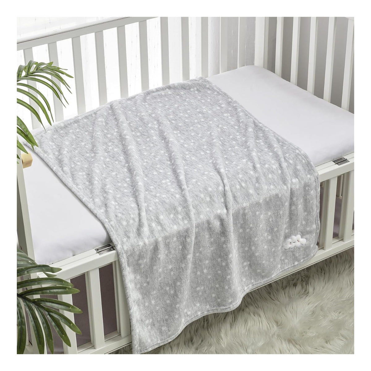 Cute Cozy Fluffy Warm Baby Blanket for Boys Infants Toddlers' Bedding Crib Cot Stroller, Baby Shower Birthday Newborn's Gift - Grey Cloud