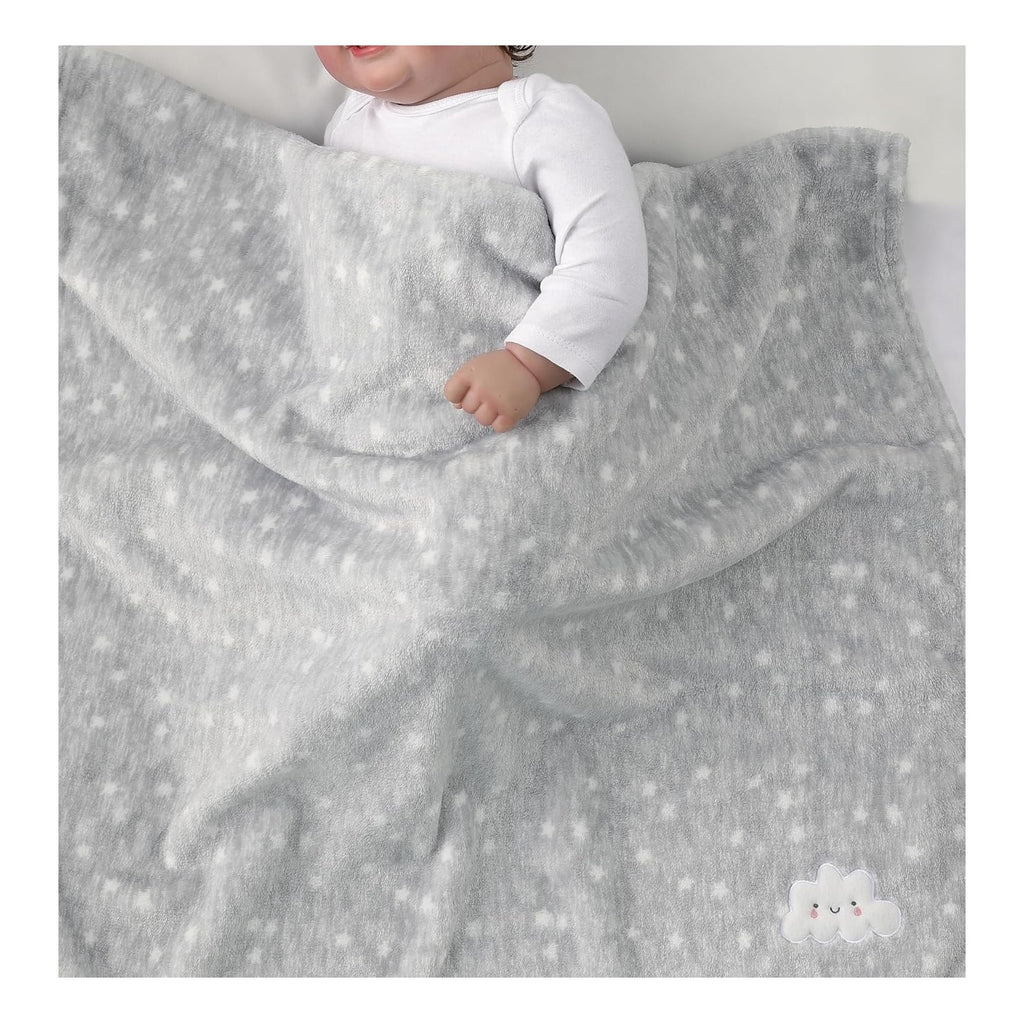 Cute Cozy Fluffy Warm Baby Blanket for Boys Infants Toddlers' Bedding Crib Cot Stroller, Baby Shower Birthday Newborn's Gift - Grey Cloud