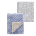 2Pcs 30''X40'' Cute Cozy Fluffy Warm Baby Blankets for Infants Toddlers' Bedding Crib Cot Stroller - Grey Cloud + Blue Sherpa