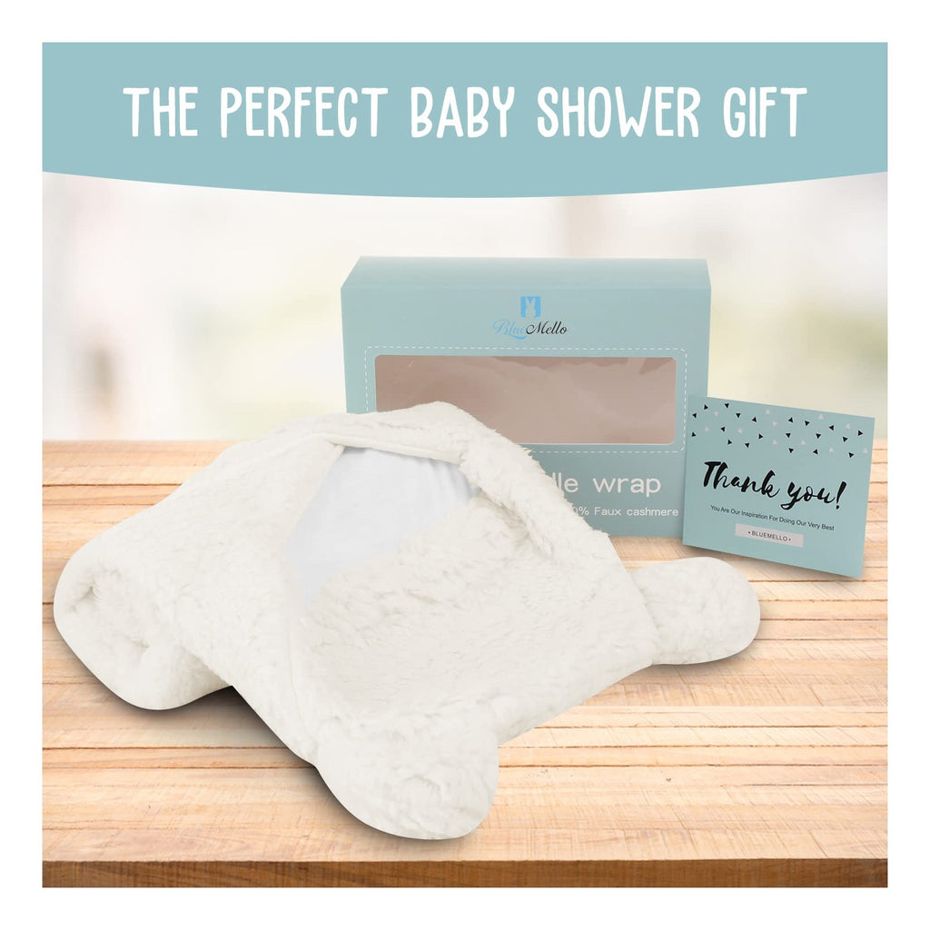 Baby Swaddle Blanket | Ultra-Soft Plush Essential for Infants 0-6 Months | Receiving Swaddling Wrap White | Ideal for Baby Boy Accessories and Newborn Registry | Perfect Baby Girl Shower Gift