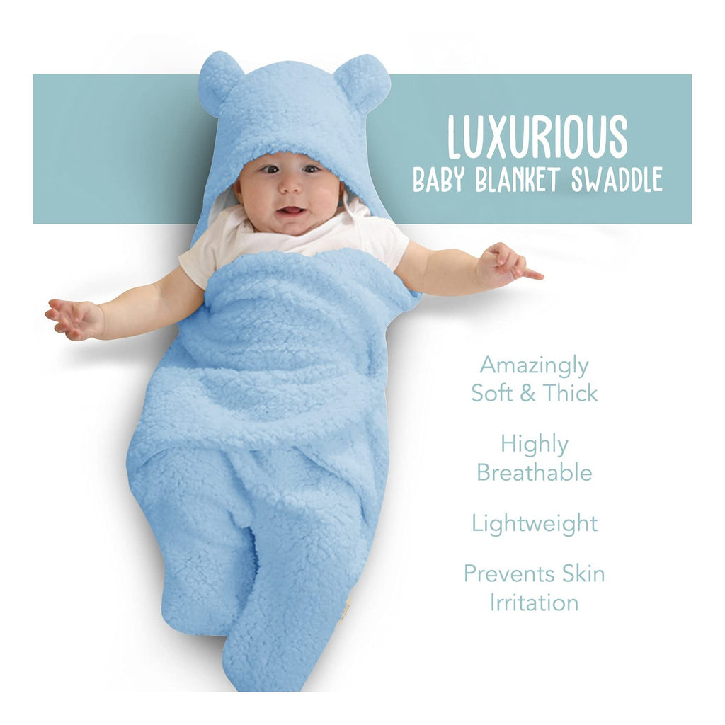 Baby Swaddle Blanket | Ultra-Soft Plush Essential for Infants 0-6 Months | Receiving Swaddling Wrap White | Ideal for Baby Boy Accessories and Newborn Registry | Perfect Baby Girl Shower Gift