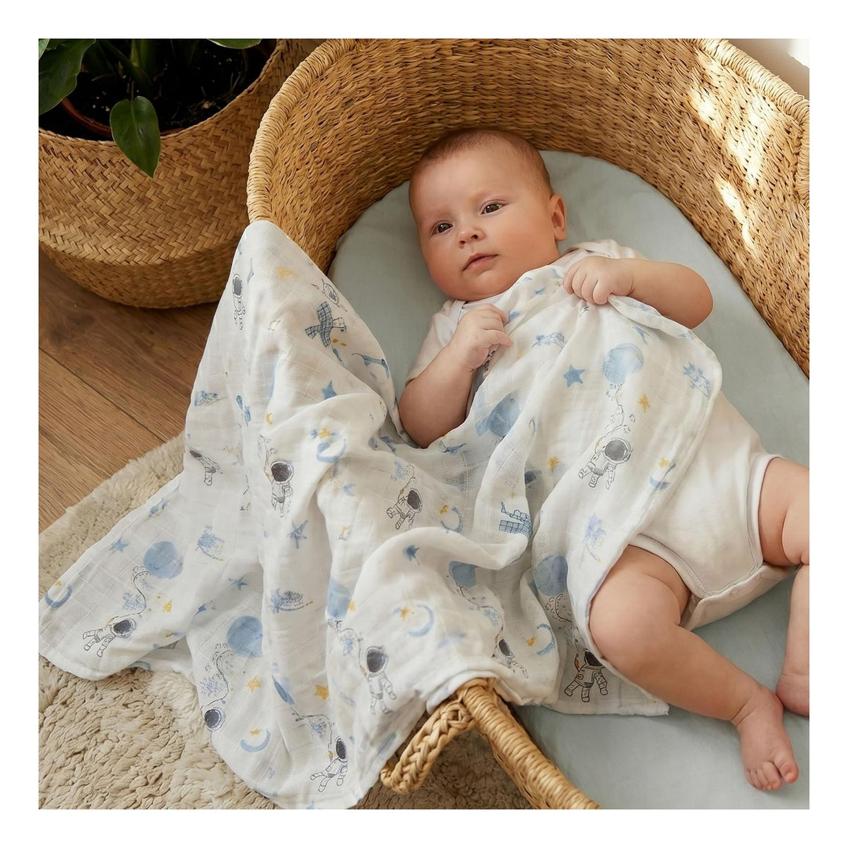 BABY Receiving Blanket Boy Cotton Muslin Swaddle Blankets Girl Newborn Squares Breathable & Soft Thin Baby Blankets Cloths Double Absorbent Infant Swaddling Wrap - 6 Pack