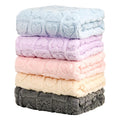 5 Pcs Baby Blanket Heart Checkered Ultra Soft Gift-Ready Plush for Newborns, Nursery & Stroller 30"x40" Beige Gray Blue Purple Light Pink