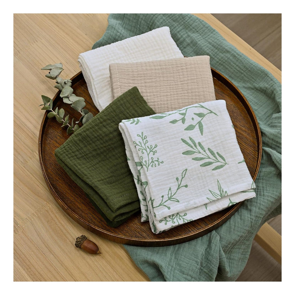 Muslin Receiving Blankets, Neutral Blanket Swaddling for Newborn Boys and Girls, 5 Pack Breathable and Skin-Friendly Swaddle Wrap for Infant Baby