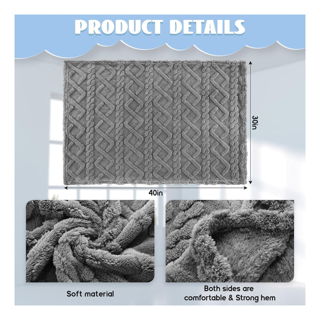 4 Pcs Fleece Baby Blankets for Boys Girls 3D Soft Plush Warm Baby Receiving Blankets 30" x 40" Cozy Fluffy Infant Toddler Newborn Swaddling Blanket for Crib Nursery Bed