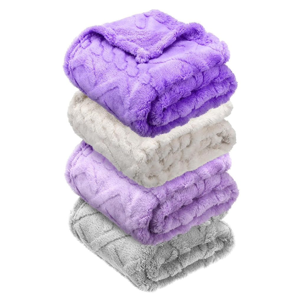 Pcs Fleece Baby Blankets for Boys Girls 3D Soft Plush Warm Baby Receiving Blankets 30" x 40" Cozy Fluffy Infant Toddler Newborn Swaddling Blanket for Crib Nursery Bed