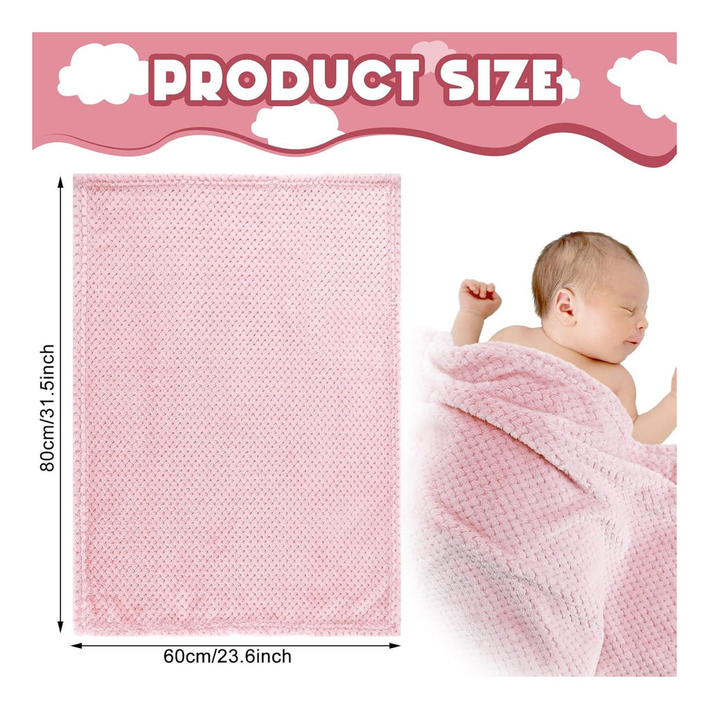 4 Pcs Baby Fuzzy Blanket Fluffy Baby Blanket for Boys Girls Soft Warm Infant Newborn Toddler Receiving Nursery Bed Supplies, 32 x 24 Inch