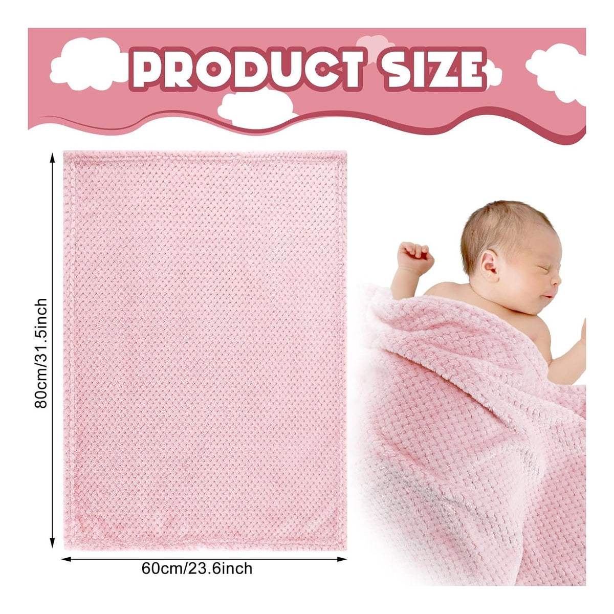4 Pcs Baby Fuzzy Blanket Fluffy Baby Blanket for Boys Girls Soft Warm Infant Newborn Toddler Receiving Nursery Bed Supplies, 32 x 24 Inch