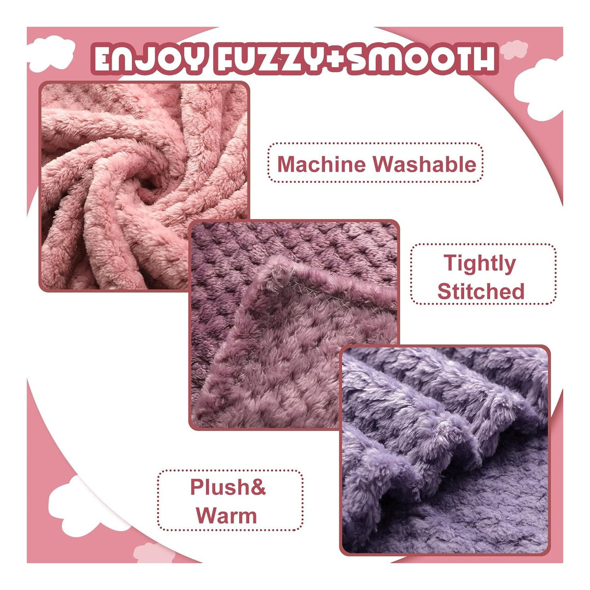 4 Pcs Baby Fuzzy Blanket Fluffy Baby Blanket for Boys Girls Soft Warm Infant Newborn Toddler Receiving Nursery Bed Supplies, 32 x 24 Inch
