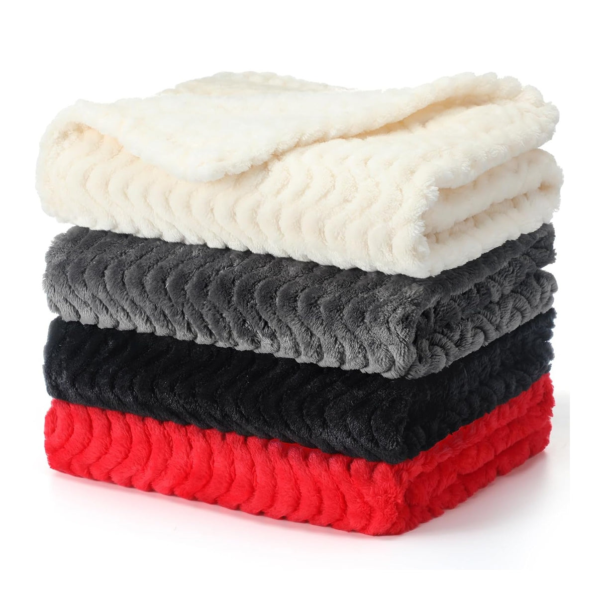 4 Pcs Baby Fuzzy Blanket Fluffy Baby Blanket for Boys Girls Soft Warm Infant Newborn Toddler Receiving Nursery Bed Supplies, 32 x 24 Inch