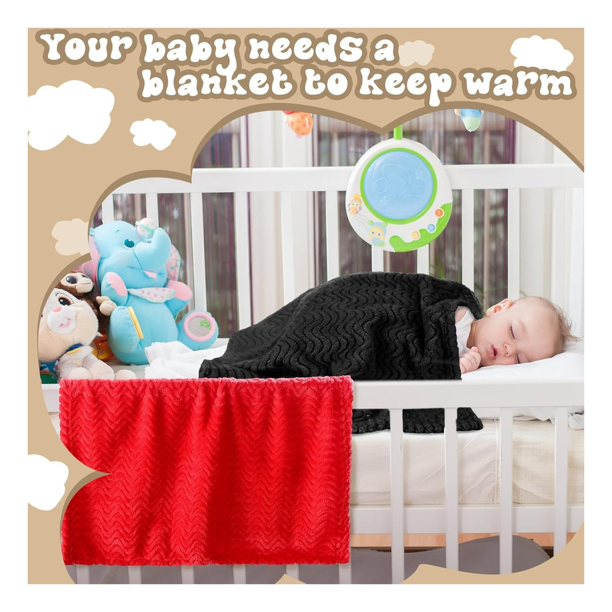4 Pcs Baby Fuzzy Blanket Fluffy Baby Blanket for Boys Girls Soft Warm Infant Newborn Toddler Receiving Nursery Bed Supplies, 32 x 24 Inch